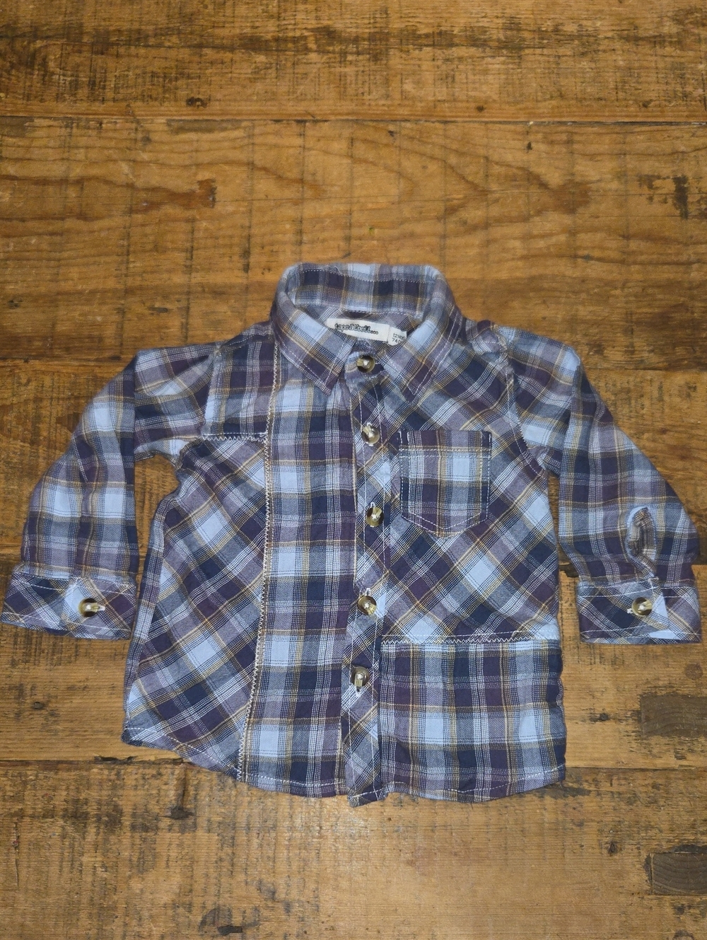 Take 50% Off Baby Plaid Button-Down Shirt